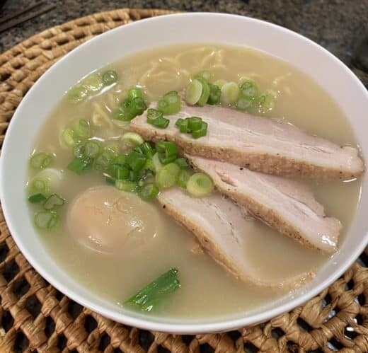 tonkotsu instant ramen with homemade toppings