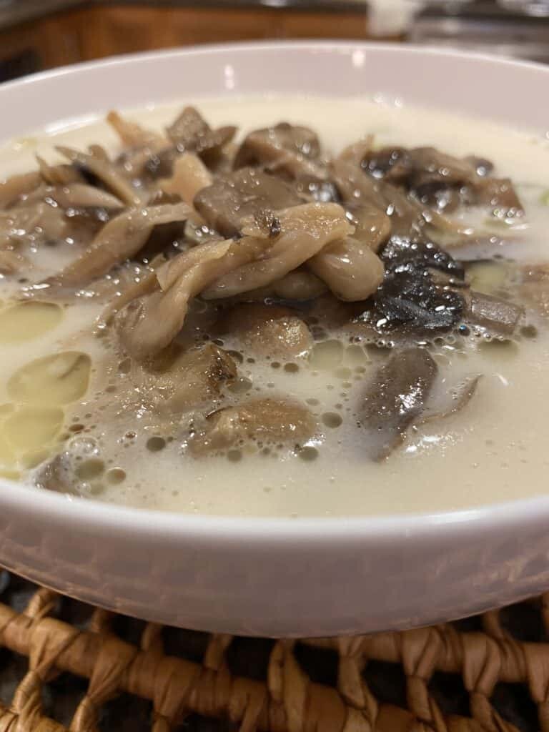 mushrooms on the ramen