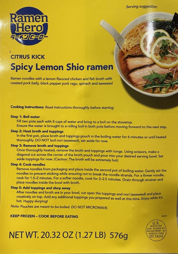 Ramen Hero cooking instructions