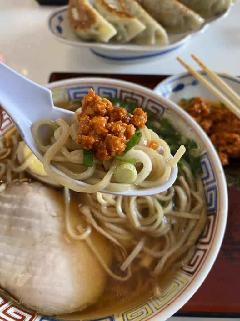 Spicy paste in ramen